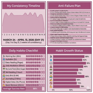 21-Day Habit Transformation Dashboard